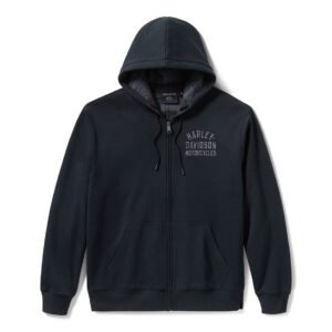 Men's Plaid Lined Zip Hoodie - Harley Black