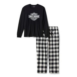 Men's Bar & Shield Buffalo Check Pajama Set